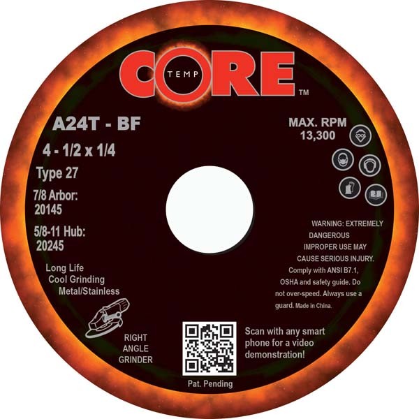 20145 4.5 X 0.25 X 0.875 In. A24t Grinding Wheel - Pack Of 25