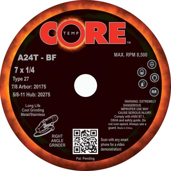 20275 7x 0.25 X 0.625-11 In. A24t Grinding Wheel - Pack Of 10