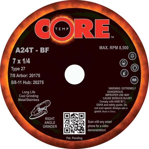 20275 7x 0.25 X 0.625-11 In. A24t Grinding Wheel - Pack Of 10