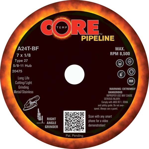 20475 7x 0.125x 0.625-11 In. A36t Pipeline Wheel - Pack Of 10