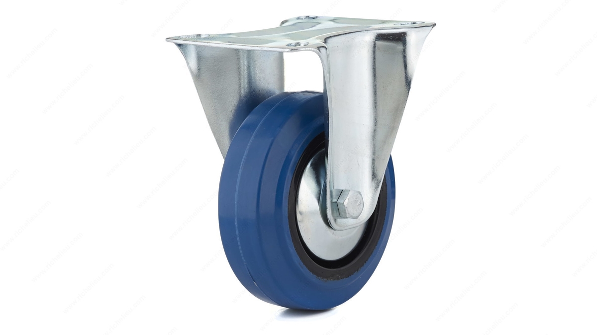UPC 057507083340 product image for F08334 4 in. Elastic Rubber Rigid Caster, Blue | upcitemdb.com
