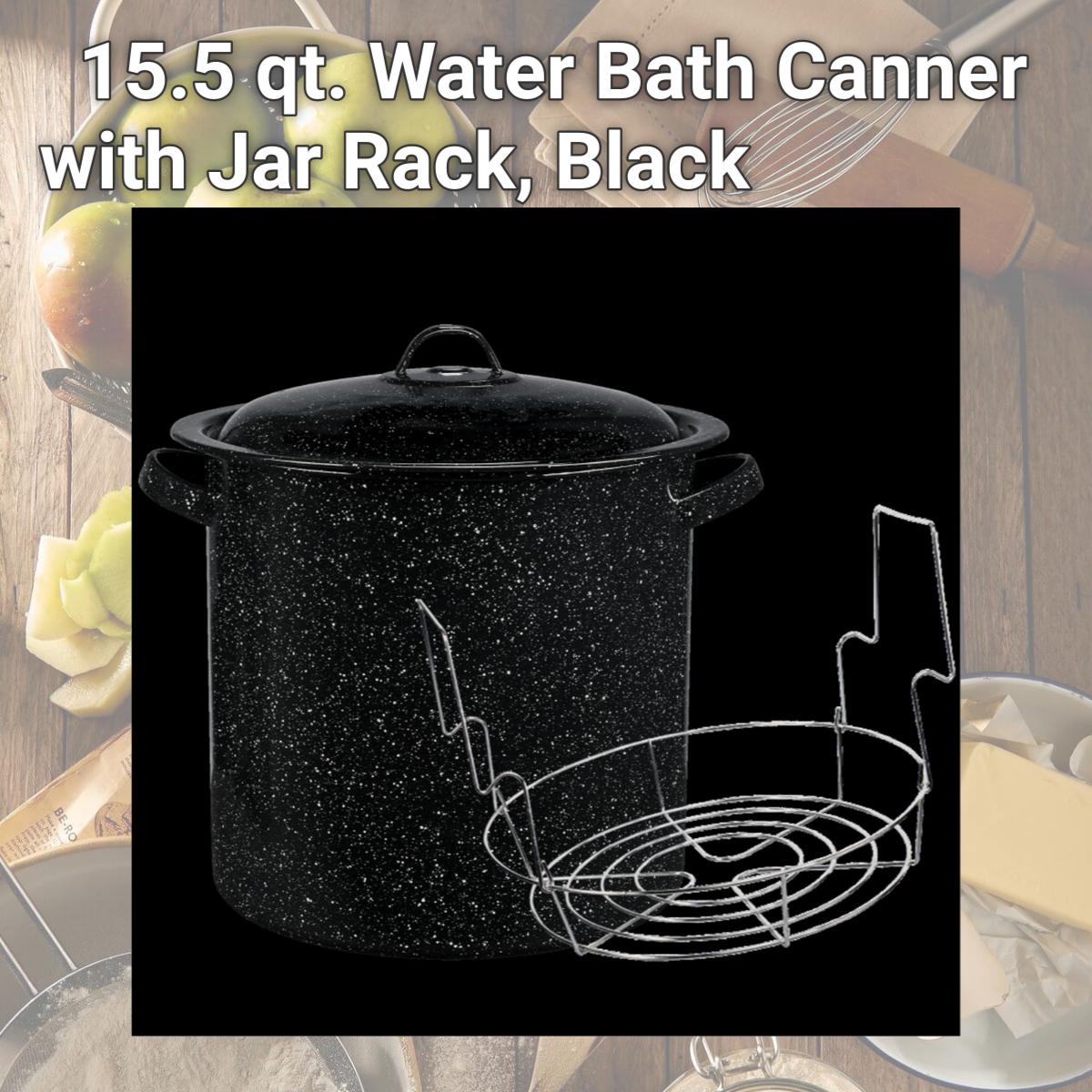 Picture of Cinsa 320682 15.5 qt. Water Bath Canner with Jar Rack, Black