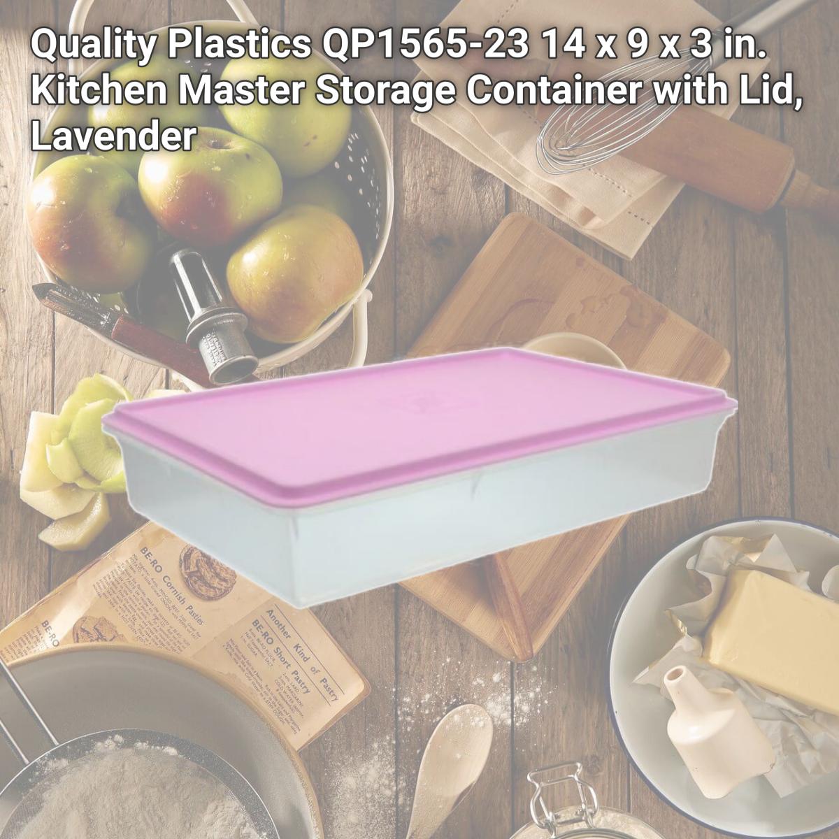 Picture of Quality Plastics QP1565-23 14 x 9 x 3 in. Kitchen Master Storage Container with Lid, Lavender