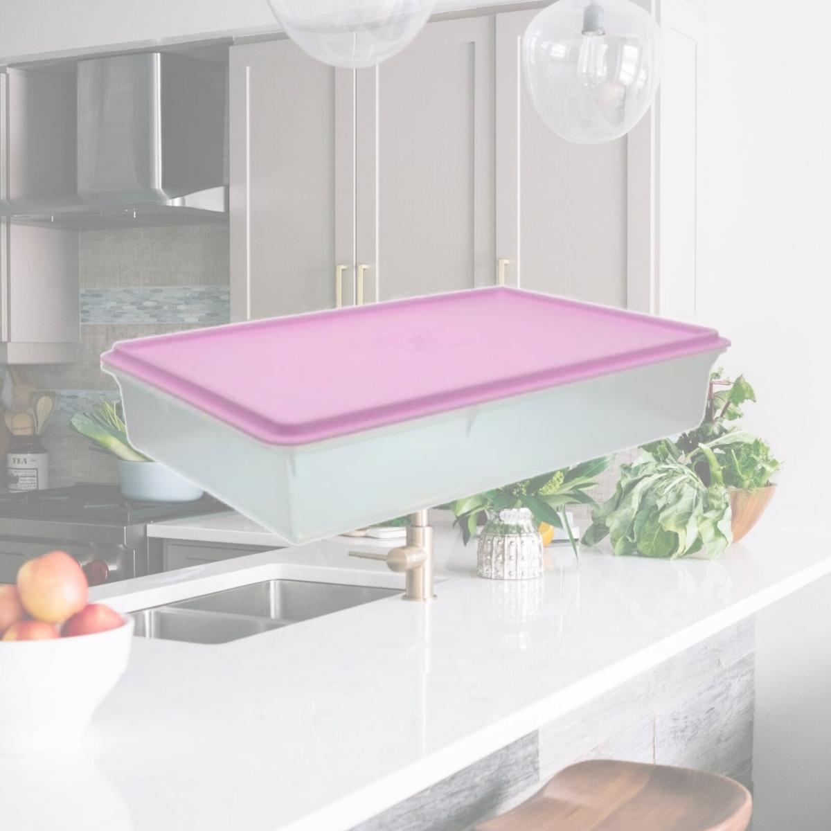 Picture of Quality Plastics QP1565-23 14 x 9 x 3 in. Kitchen Master Storage Container with Lid, Lavender