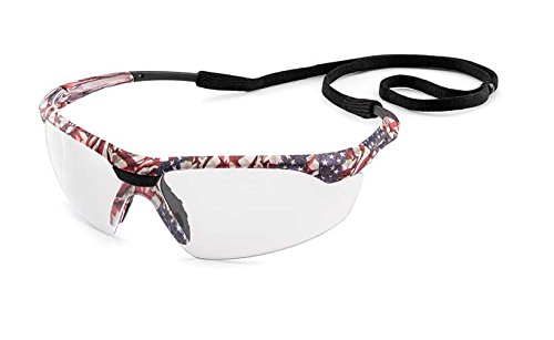 28USX9 Conqueror Safety Glasses Old Glory, Clear