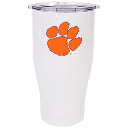Orcch27pe-clhclm Chaser Logo Clemson University Cooler, Pearl & Clear