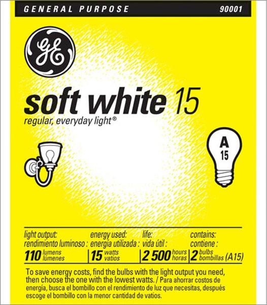 97491 15a-w Bulb 15w Soft White Incandescent Lamp - Pack Of 2