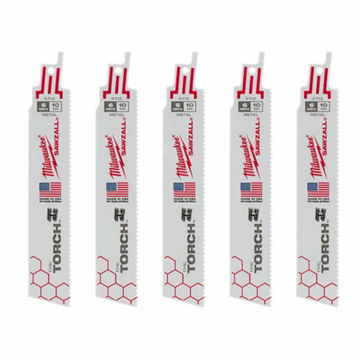 48-00-5712 Sawzall Blade 10t 6lg Torch - Pack Of 5