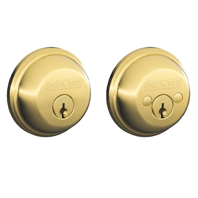 210sus3vp Deadbolt Double Cylinder Bright Brass View Pack
