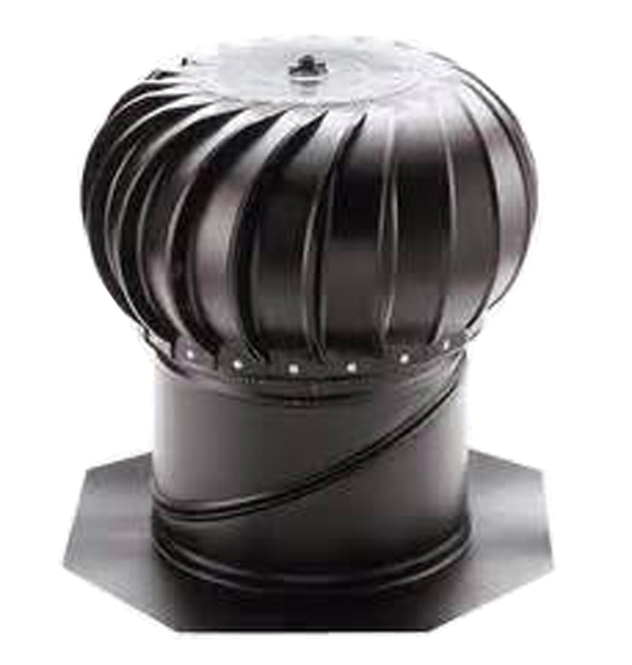 Air Vent Tibs1401 Wind Turbine With Base, Black - 14 In.