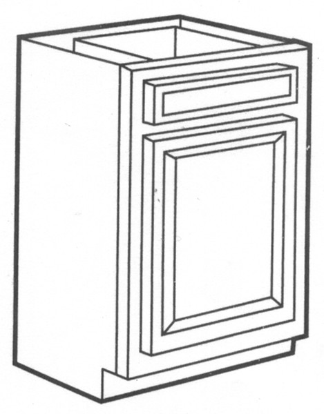 Aob12 Base Cabinet 1 Door 1 Drawer Oak - Knockdown