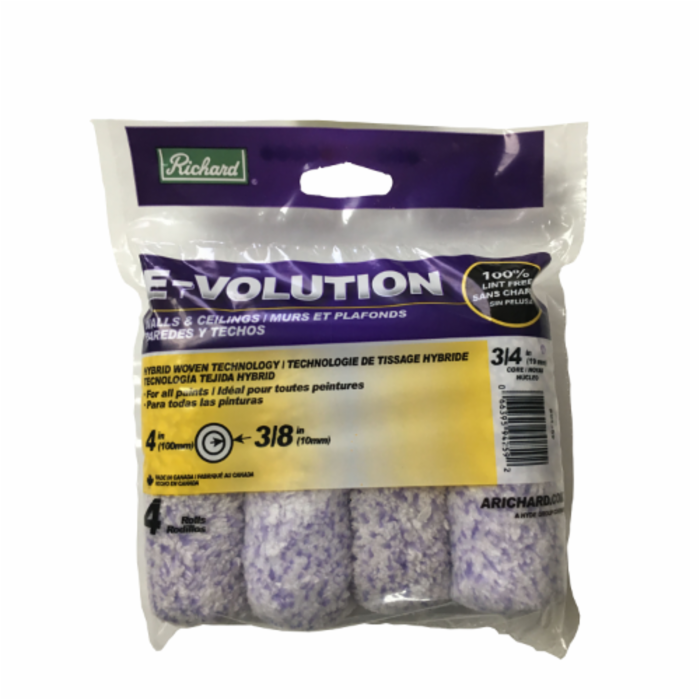 94259 4 In. E-volution Mini Roller Cover, 0.375 In. - Pack Of 4