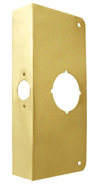 59025r1 Polished Brass Door Reinforcer - 1.375 X 2.75 X 9 In.