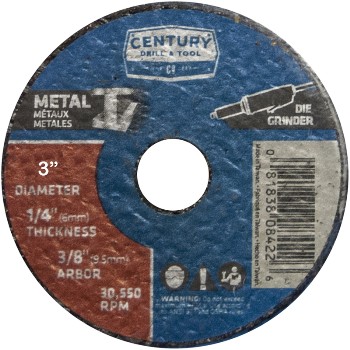 8333 Thick Type 1 Grinding Wheel - 3 X 0.25 In.