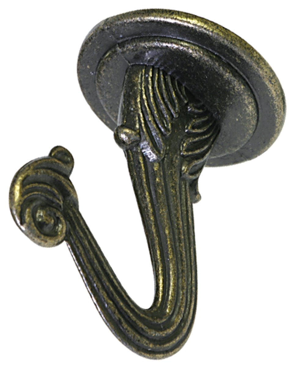 122232 Antique Brass Swag Hook - 2 Count