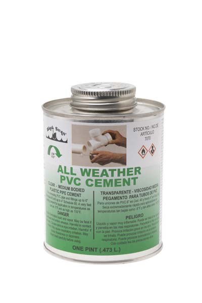 7075 All Weather Pvc Solvent Cement, Clear - 32 Oz