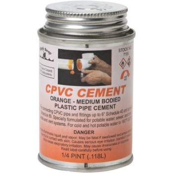 7185 Cpvc Solvent 4 Oz Cement Orange Med Bodied