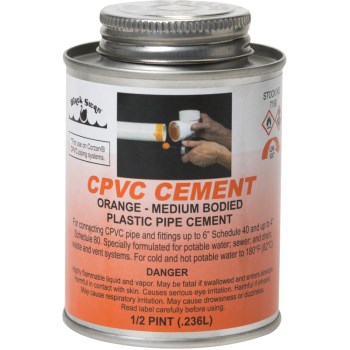 7190 Cpvc Solvent 8 Oz Cement Orange Med Bodied