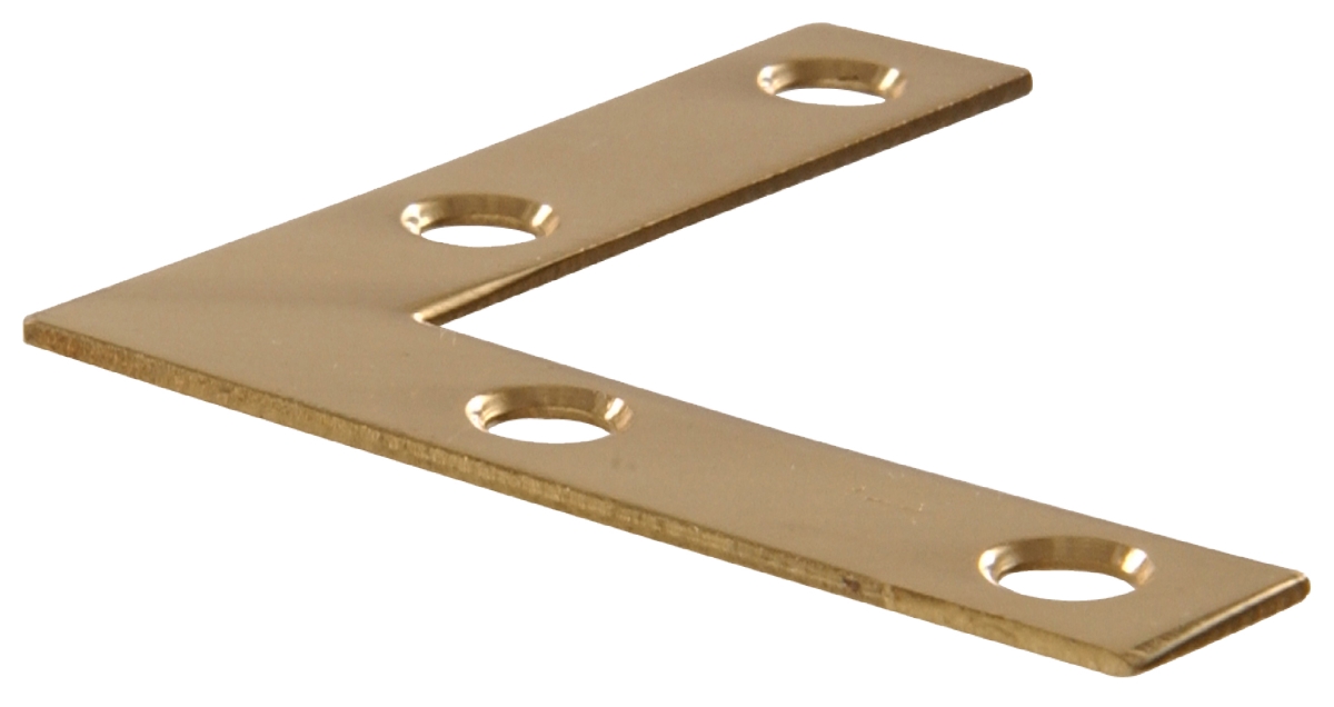 851101 Carded - Flat Corner Iron, Solid & Brite Brass - 2 In.