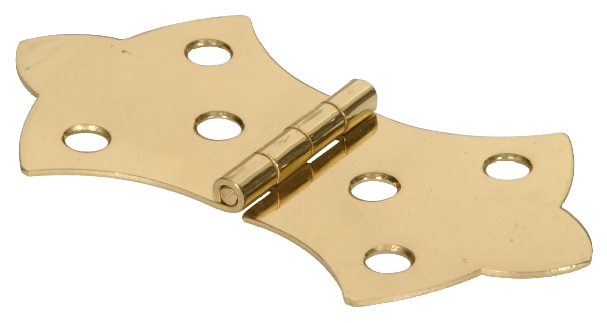 851197 Carded - Decorative Hinges, Solid & Brite Brass - 1.312 In.