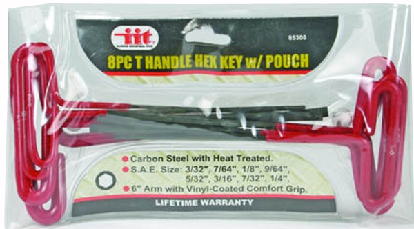 85300 T Handle Hex Key With Pch - 8 Piece