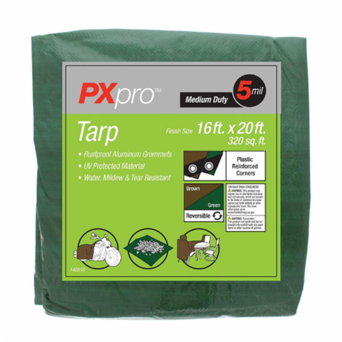 Howard Berger Pxpmdt1620 16 X 20 In. 5 Ml Green Poly Tarp
