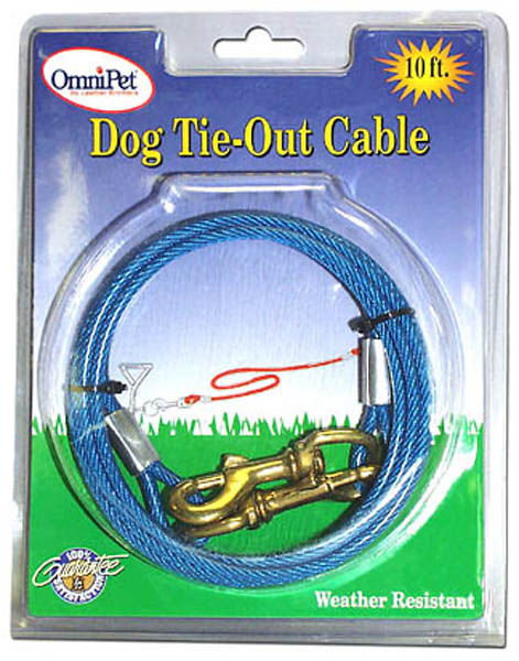Leather Brothers 164ct10-bl Tie-out Cable Vinyl Coated, Blue - 10 Ft.