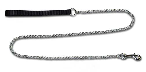 Leather Brothers 583bk Nylon Chain Lead 0.625 In. X 4 Ft. Medium Weight
