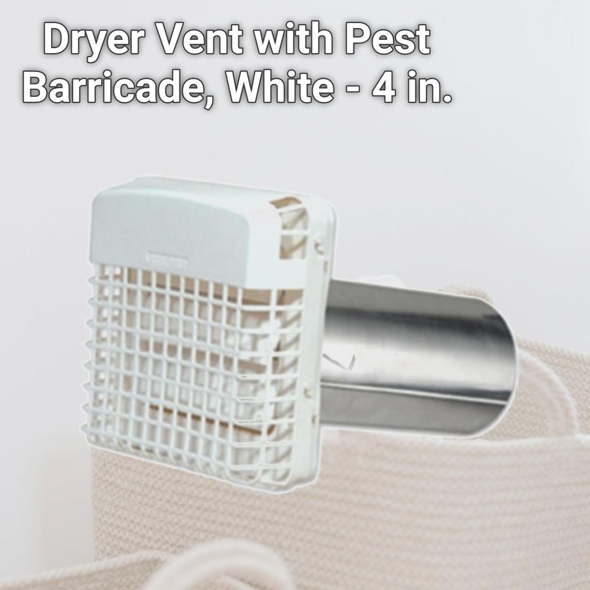 Picture of Dundas Jafine PGH4WXZ Dryer Vent with Pest Barricade, White - 4 in.