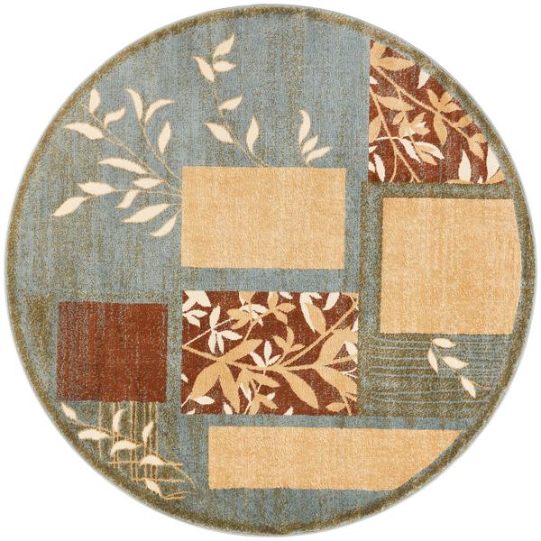 Sarouk Traditional Round Rug, Light Blue - 5 Ft. 3 In.