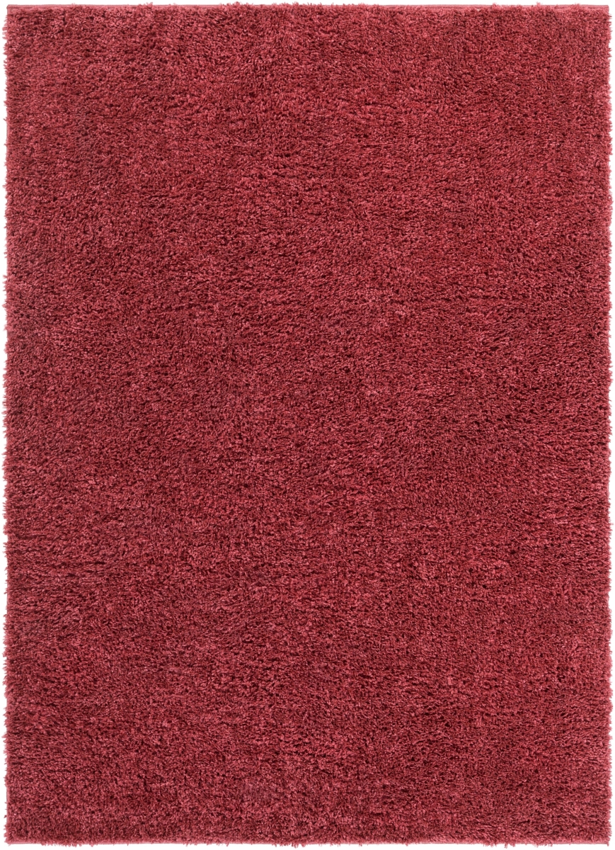 79105 Madison Shag Piper Crimson Modern Solid Area Rug - 5 Ft. 3 In. X 7 Ft. 3 In.