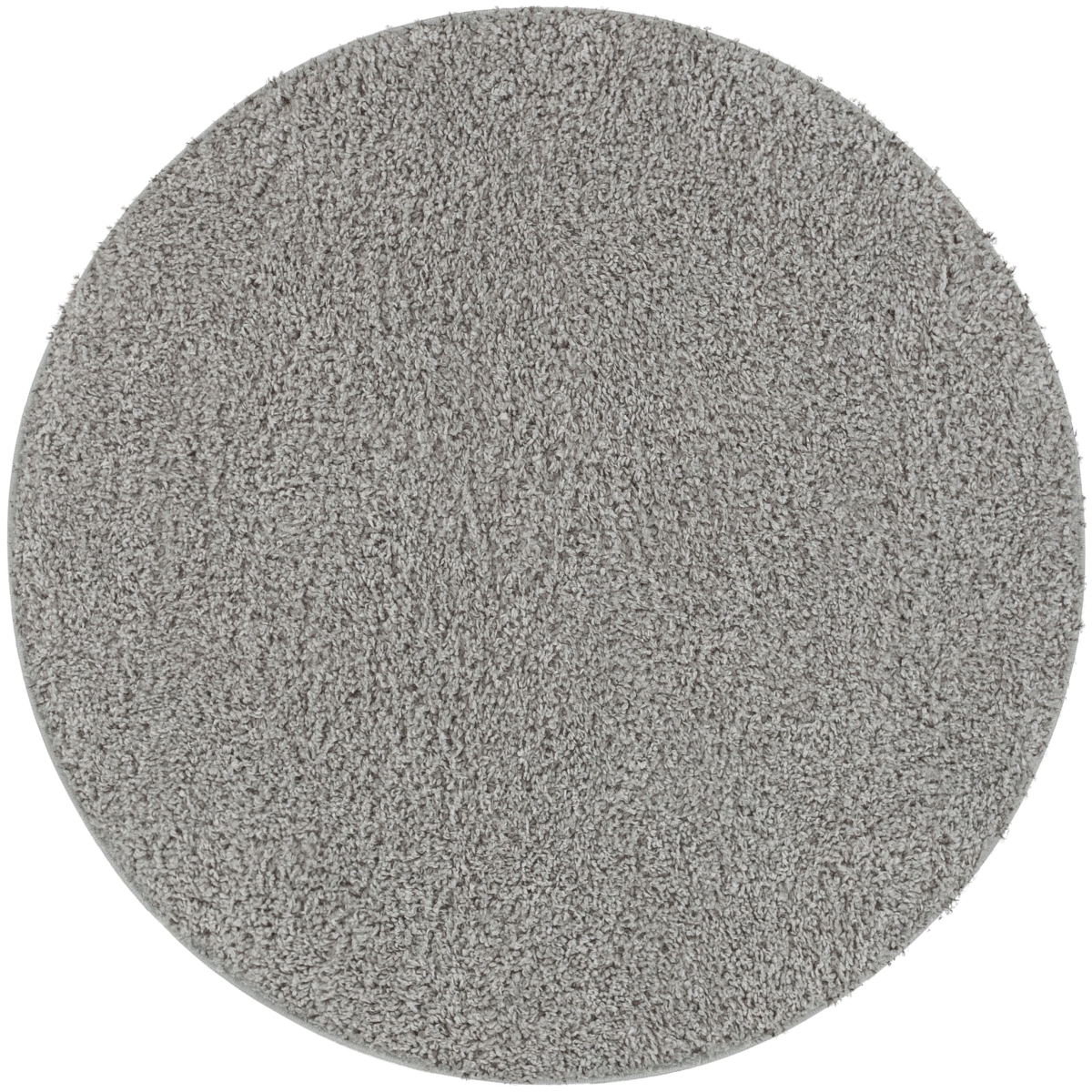 79184r Madison Shag Piper Soft Grey Modern Solid Round Rug - 3 Ft. 11 In.