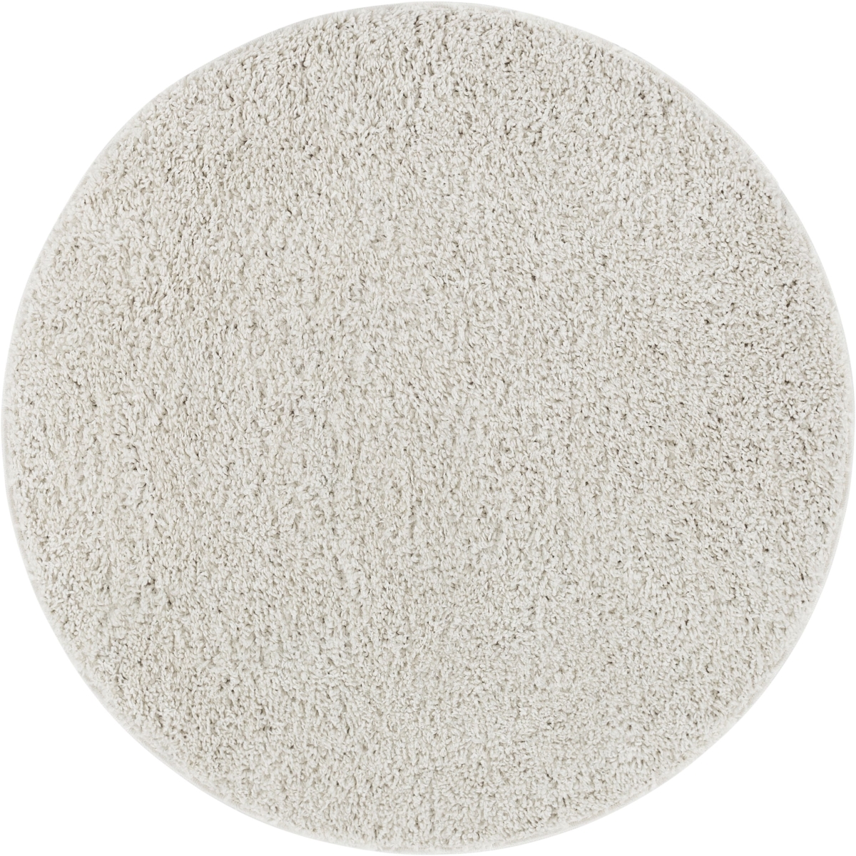 79124r Madison Shag Piper Ivory Modern Solid Round Rug - 3 Ft. 11 In.