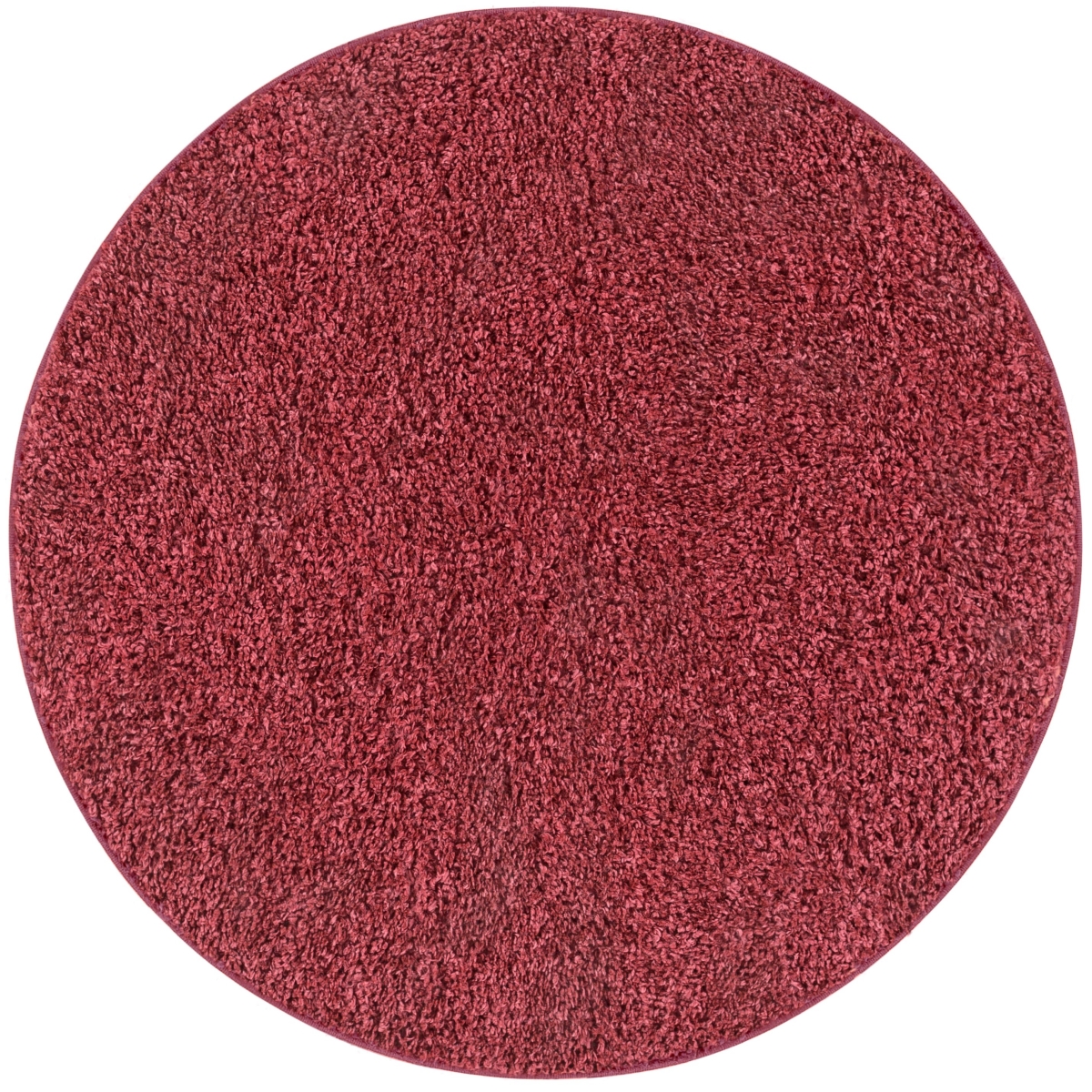 79104r Madison Shag Piper Crimson Modern Solid Round Rug - 3 Ft. 11 In.