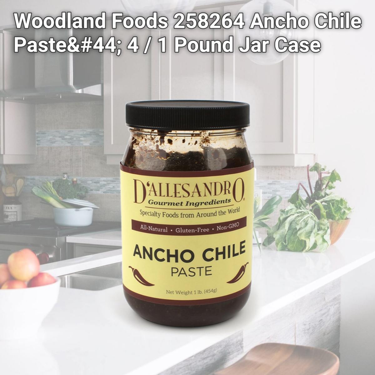 Picture of Woodland Foods 258264 Ancho Chile Paste, 4 / 1 Pound Jar Case
