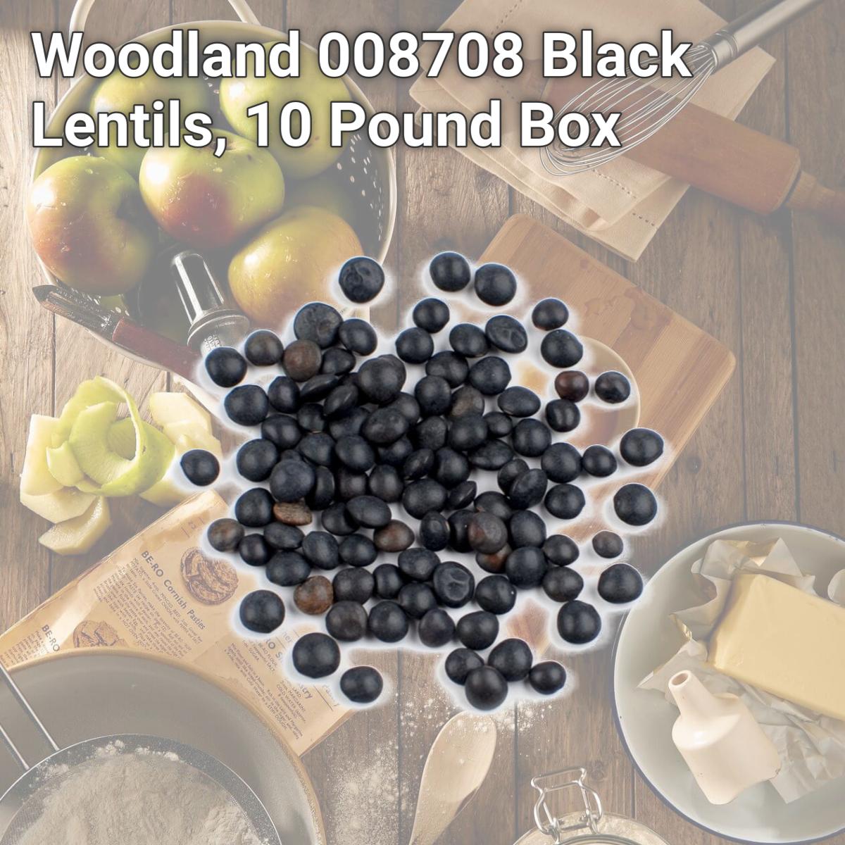 Picture of Woodland 008708 Black Lentils, 10 Pound Box