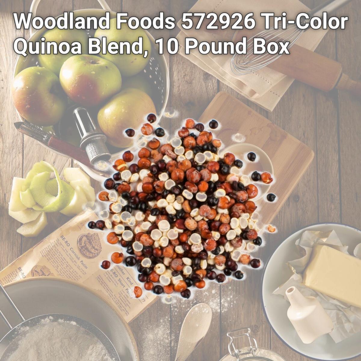 Picture of Woodland Foods 572926 Tri-Color Quinoa Blend, 10 Pound Box