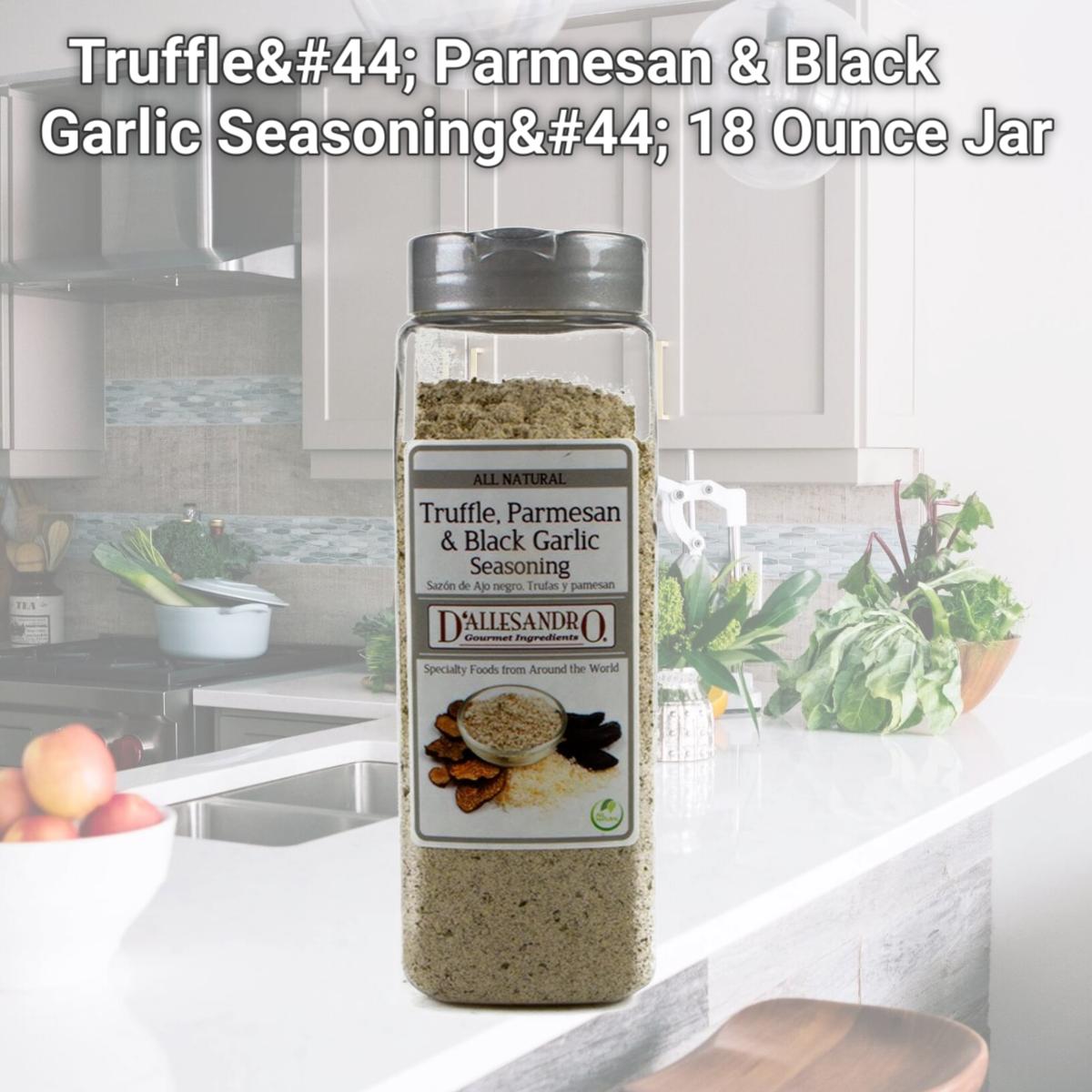 Picture of Woodland Foods 576726 Truffle, Parmesan & Black Garlic Seasoning, 18 Ounce Jar