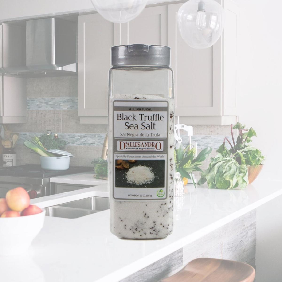 Picture of Woodland Foods 347807 Fine Black Truffle Sea Salt, 32 Ounce Jar