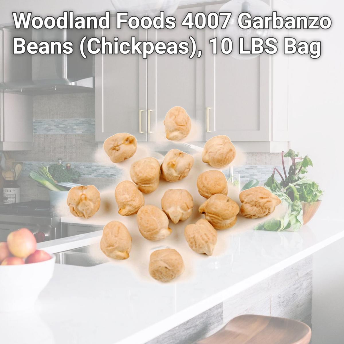 Picture of Woodland Foods 4007 Garbanzo Beans (Chickpeas), 10 LBS Bag