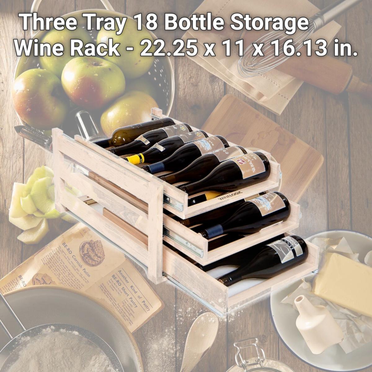 Picture of Wine Logic Three Tray 18 Bottle Storage Wine Rack - 22.25 x 11 x 16.13 in.