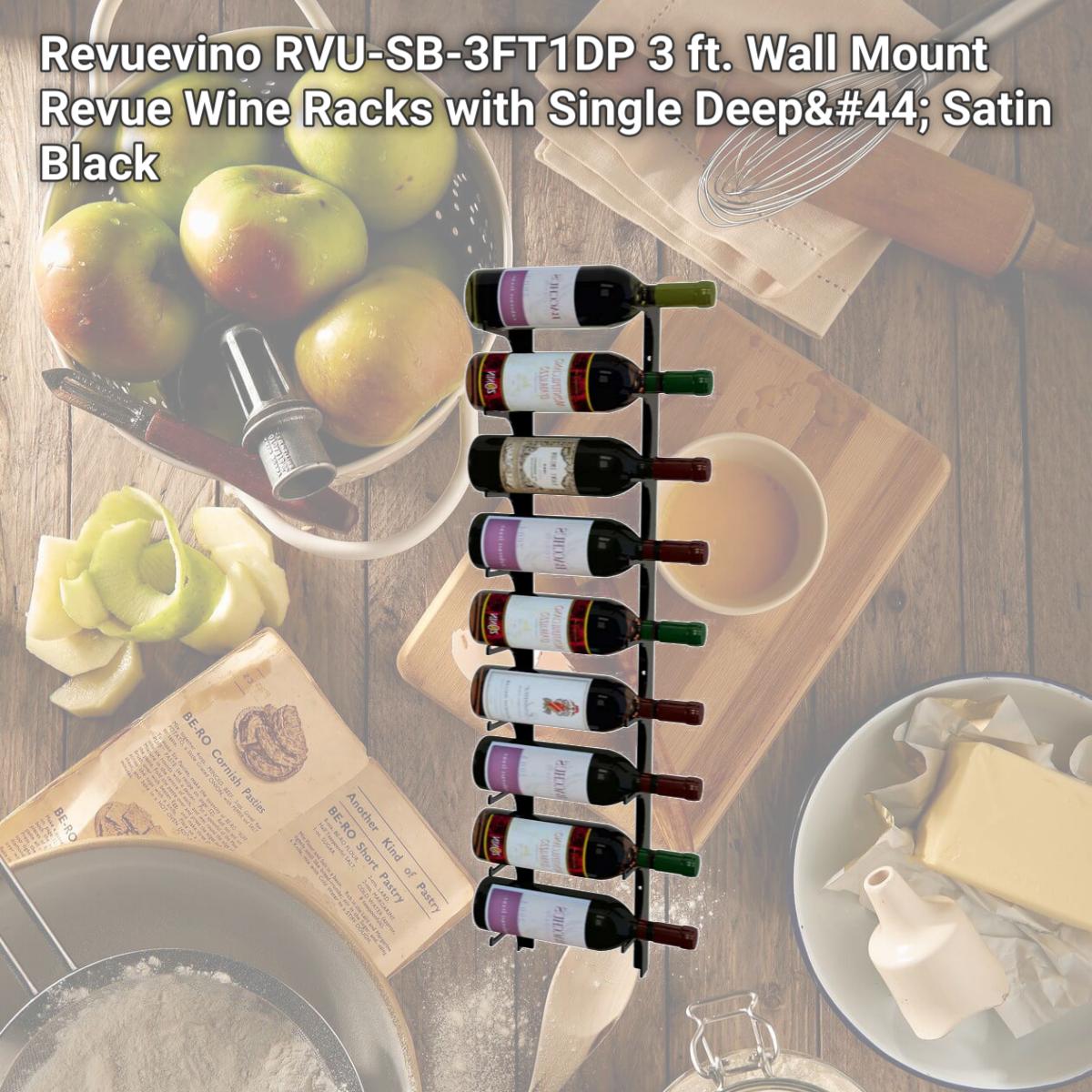 Picture of Revuevino RVU-SB-3FT1DP 3 ft. Wall Mount Revue Wine Racks with Single Deep, Satin Black