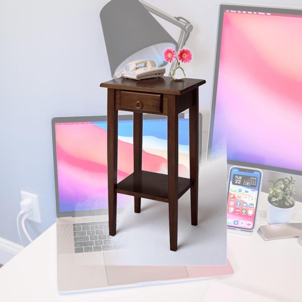 Picture of Winsome 94430 Antique Walnut Beechwood PHONE STAND