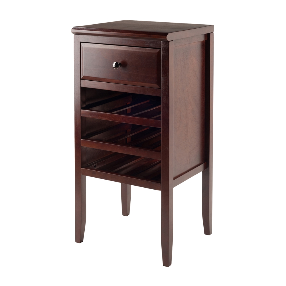 40717 17.72 X 16.34 X 35.43 In. Orleans Modular Buffet With Drawer & 12 - Bottle Wine Rack, Cappuccino