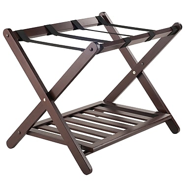 40436 Remy Luggage Rack With Shelf In Cappuccino