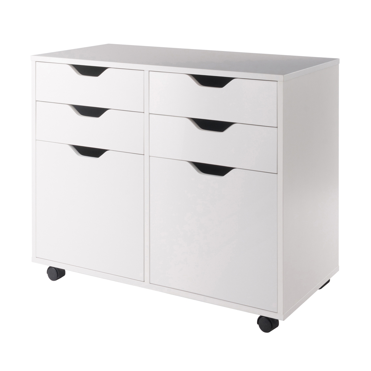 10622 26.3 X 32.1 X 15.9 In. Halifax 2 Section Mobile Storage Cabinet, White