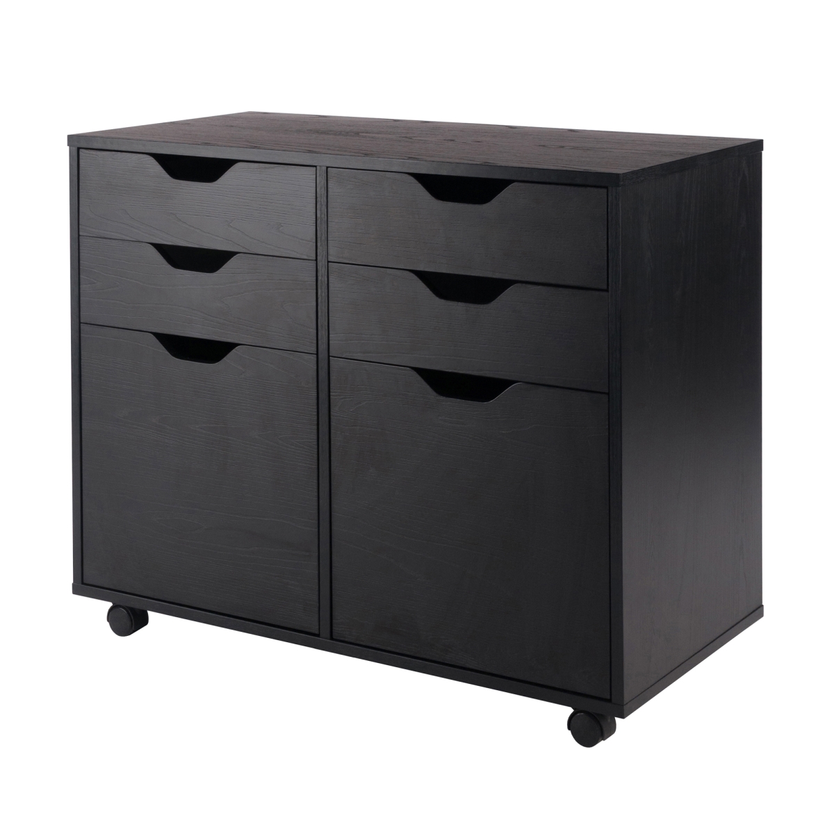 20622 15.1 X 14.7 X 13.7 In. Halifax 2 Section Mobile Storage Cabinet, Black