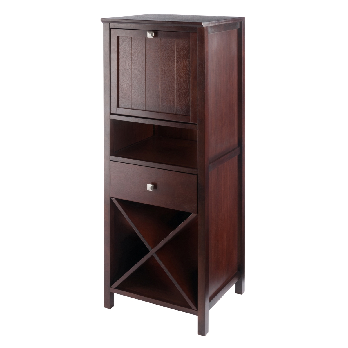 94443 17.3 X 15.7 X 47.4 In. Brooke Jelly Cupboard With 4-section Cabinet, Walnut