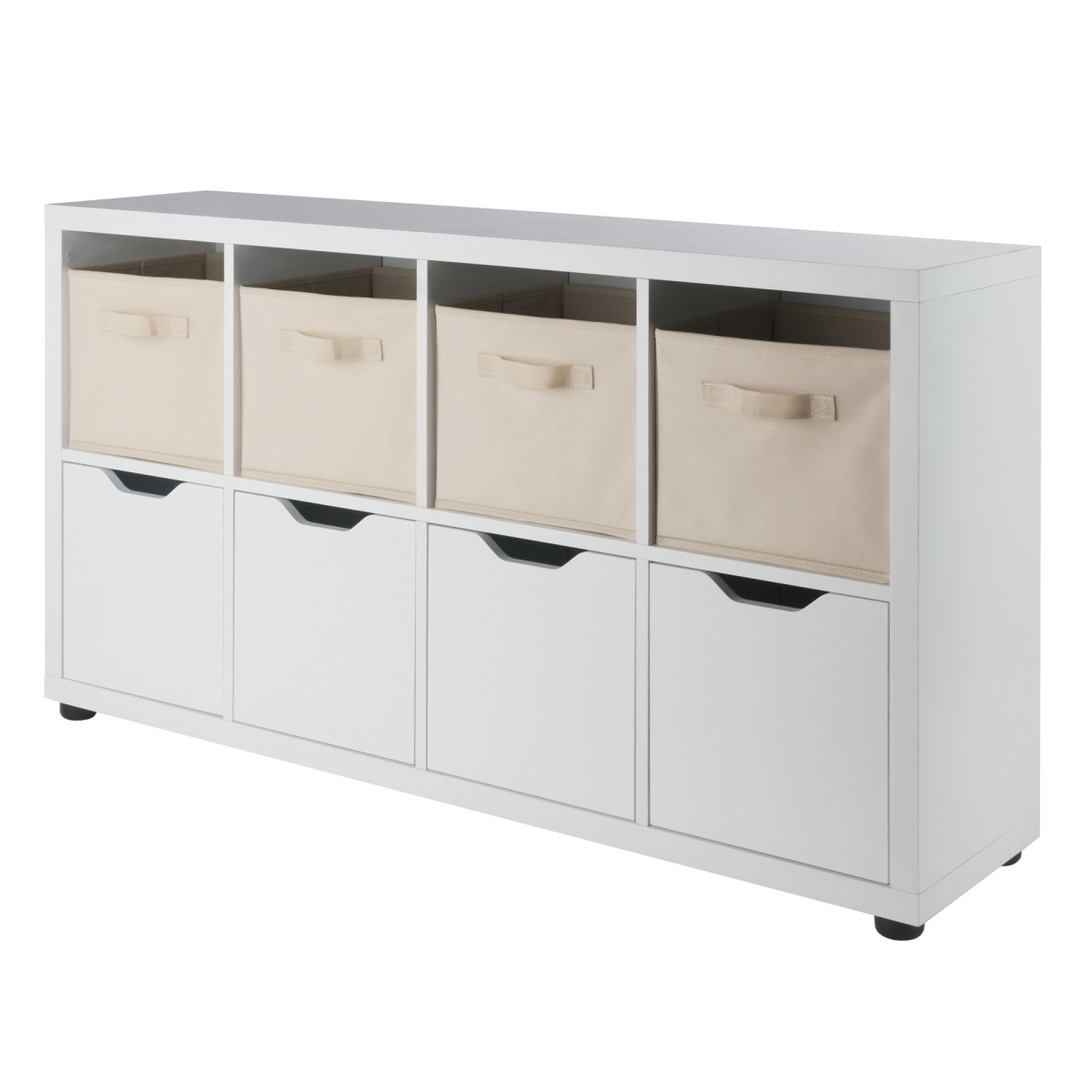 10422 Julia 2x4 Storage 5-Pc Cabinet Set, Beige & White Finish