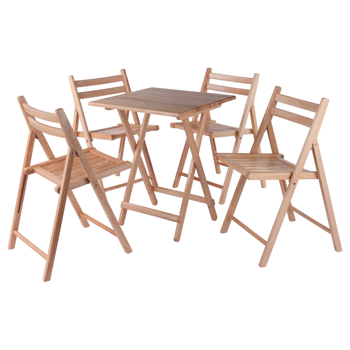 42534 Delaney 5-PC Set, Folding Table and Chairs, Natural